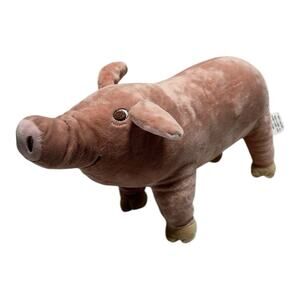 Tiny Dreamers Pink Pig Plush Stuffed Animal Stitched Eyes At Home